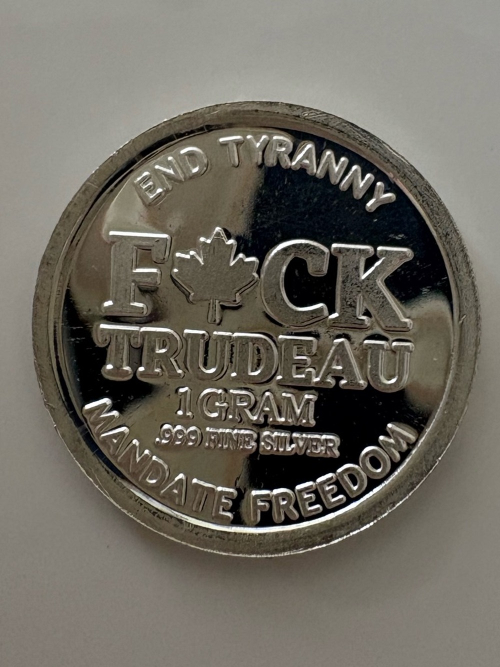 999 Fine Silver 1 Gram Coin